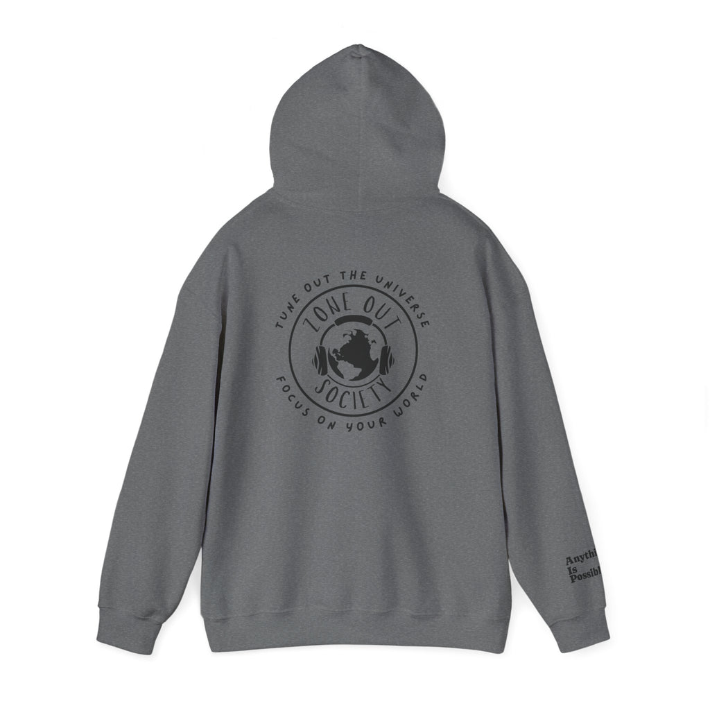 Tune Out The Universe Focus On Your World Black Logo Hoodie