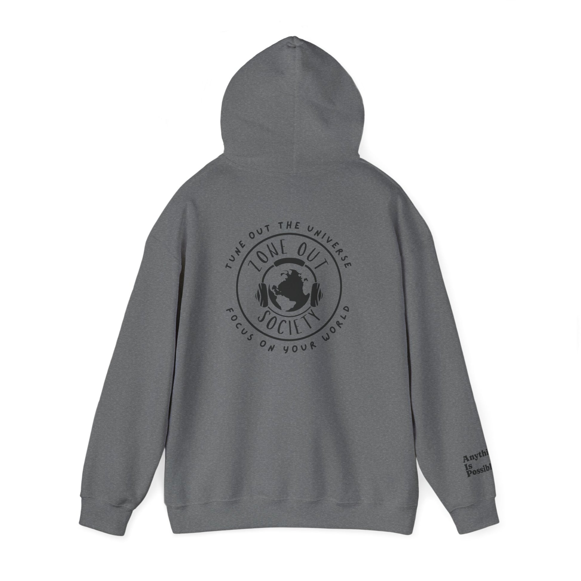 Tune Out The Universe Focus On Your World Black Logo Hoodie