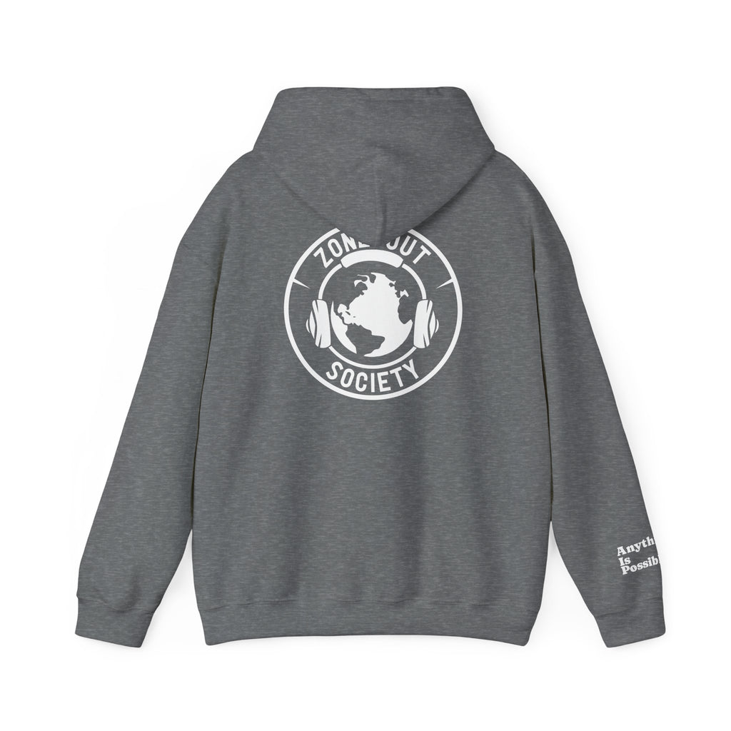 Zone Out Society White Logo Hoodie