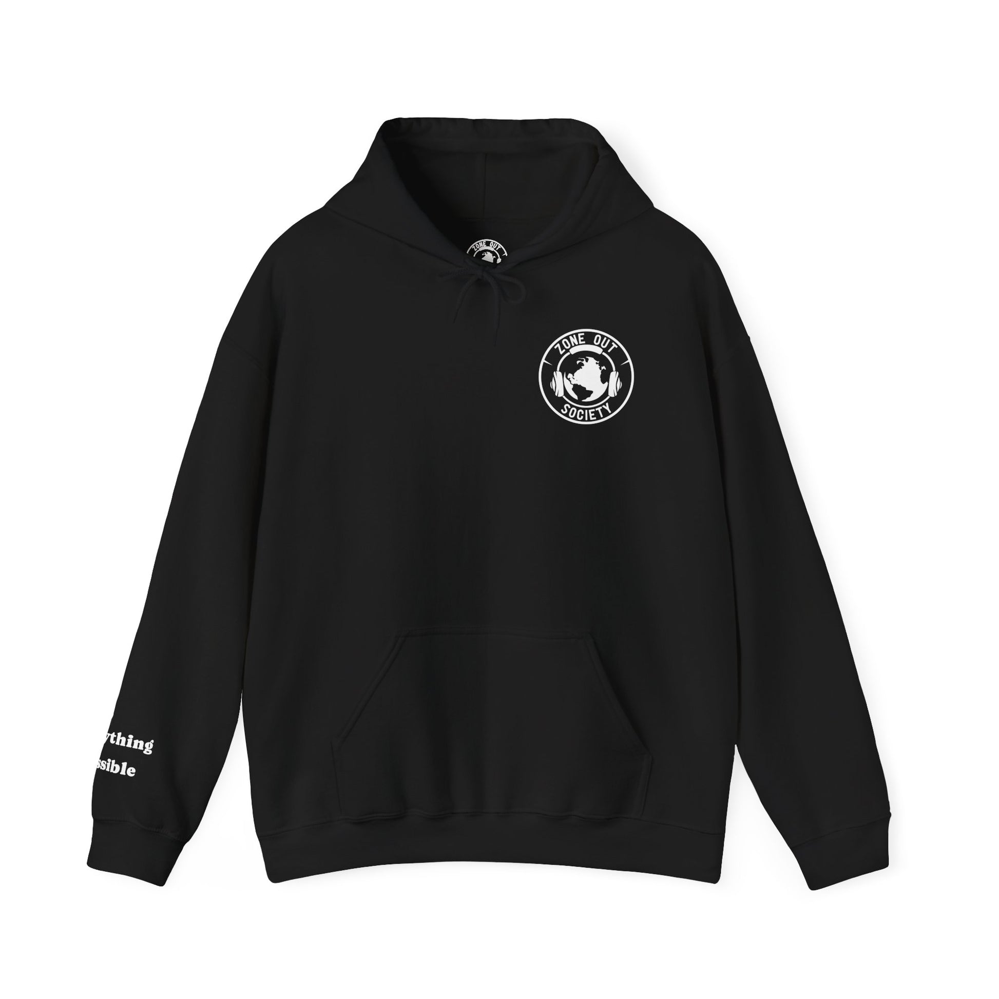 Zone Out Society White Logo Hoodie