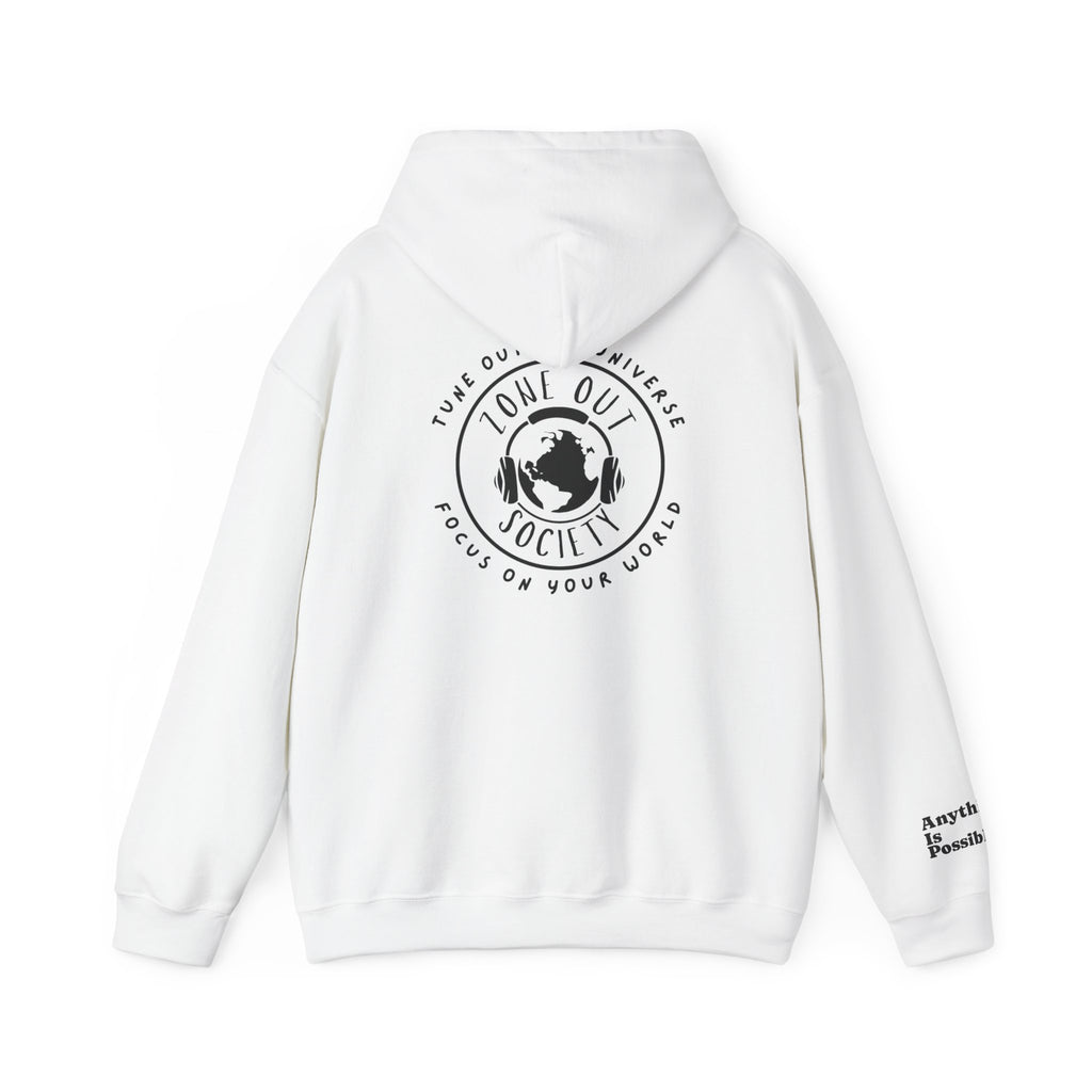 Tune Out The Universe Focus On Your World Black Logo Hoodie