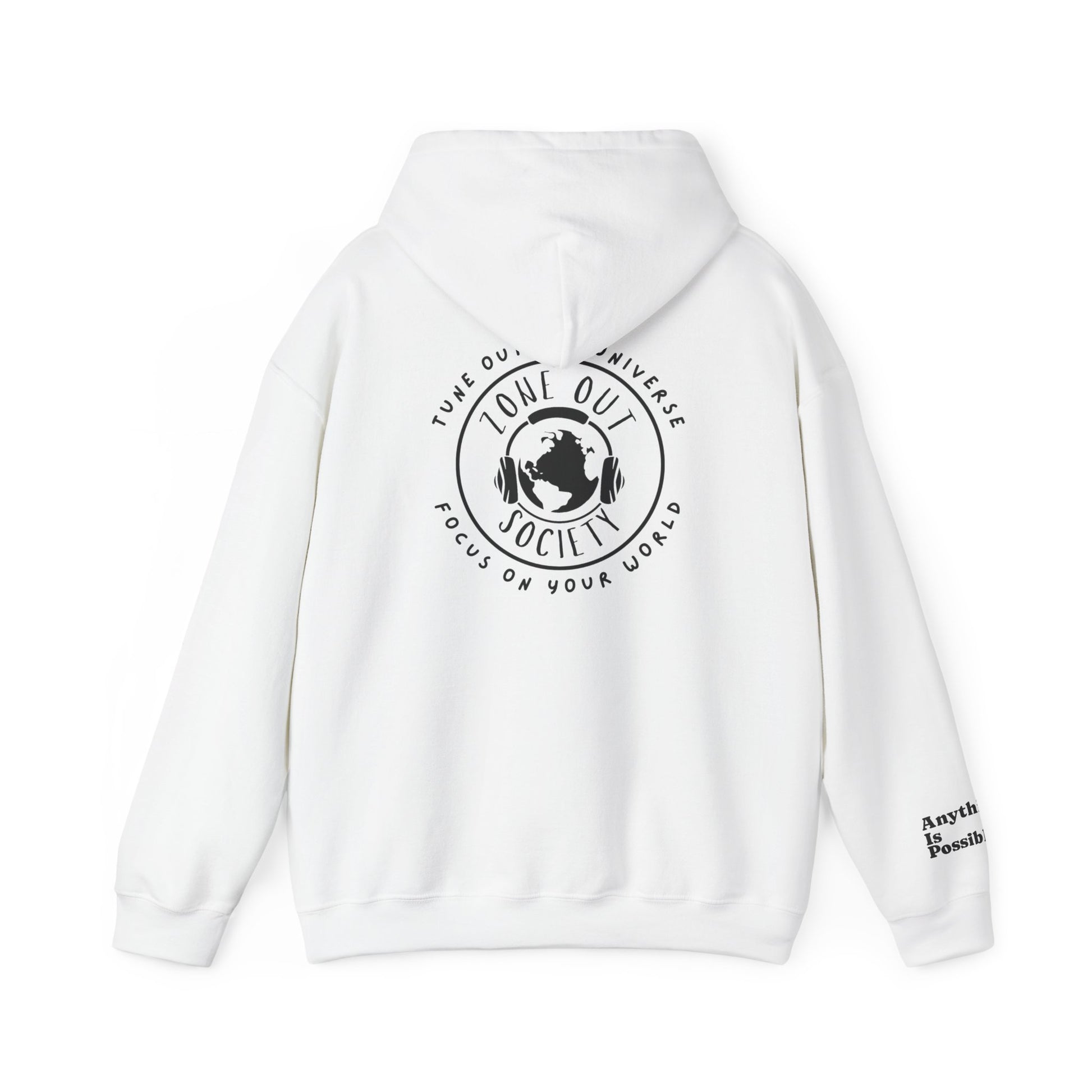 Tune Out The Universe Focus On Your World Black Logo Hoodie