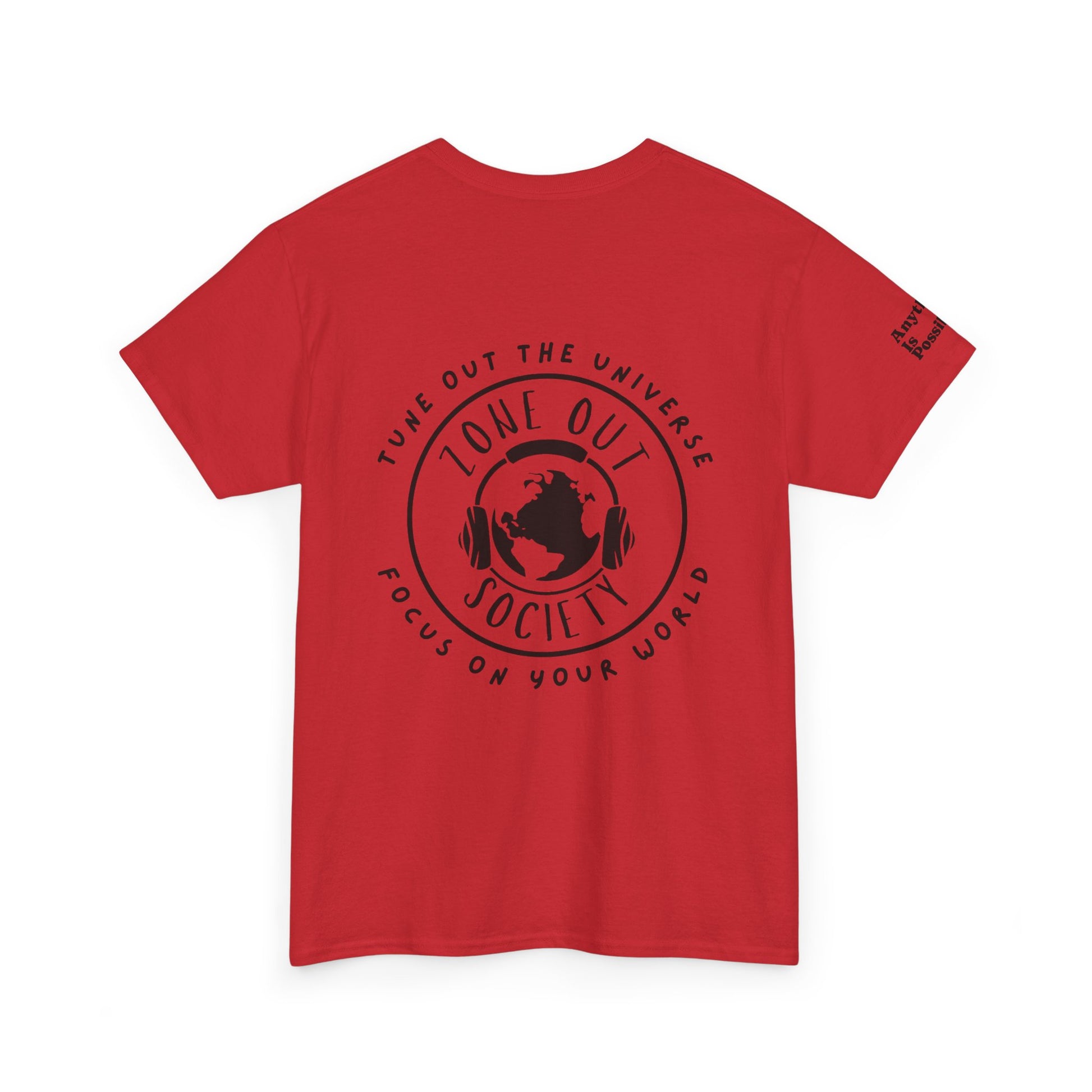 Tune Out The Universe Focus On Your World Black Logo Tee