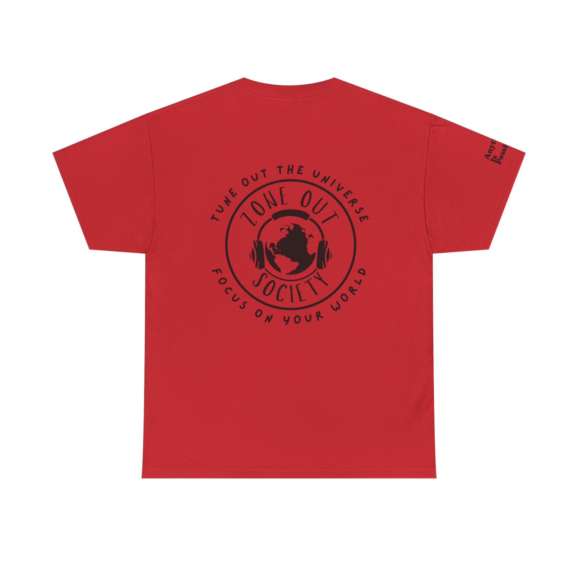 Tune Out The Universe Focus On Your World Black Logo Tee