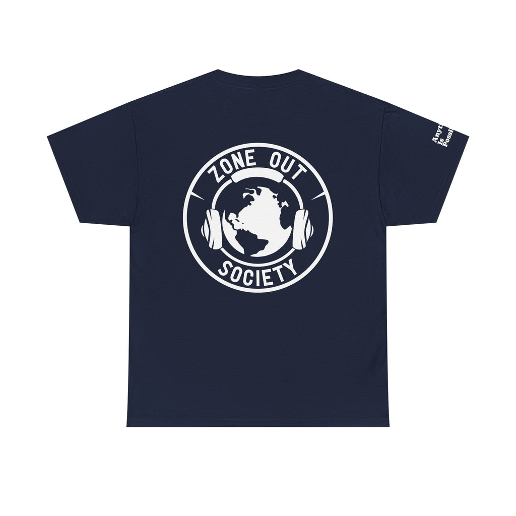 Zone Out Society White Logo Tee