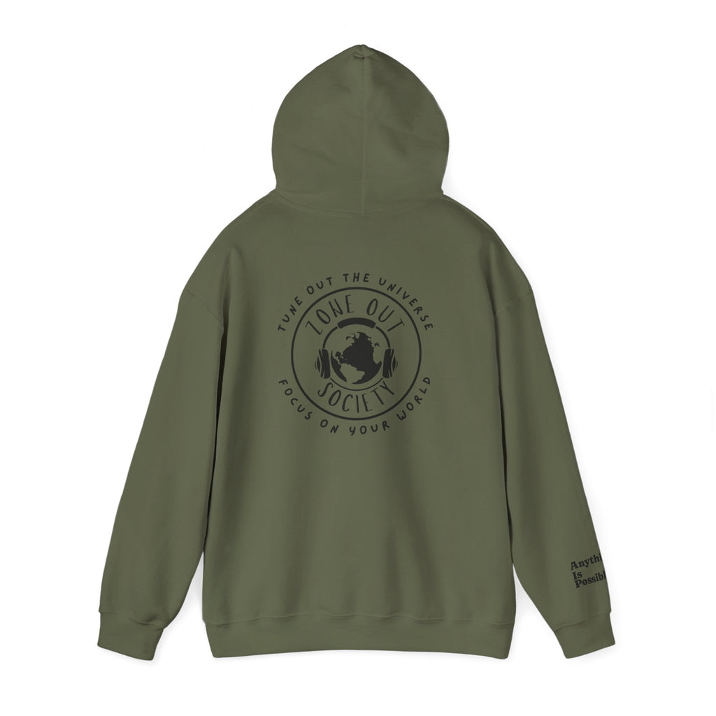 Tune Out The Universe Focus On Your World Black Logo Hoodie