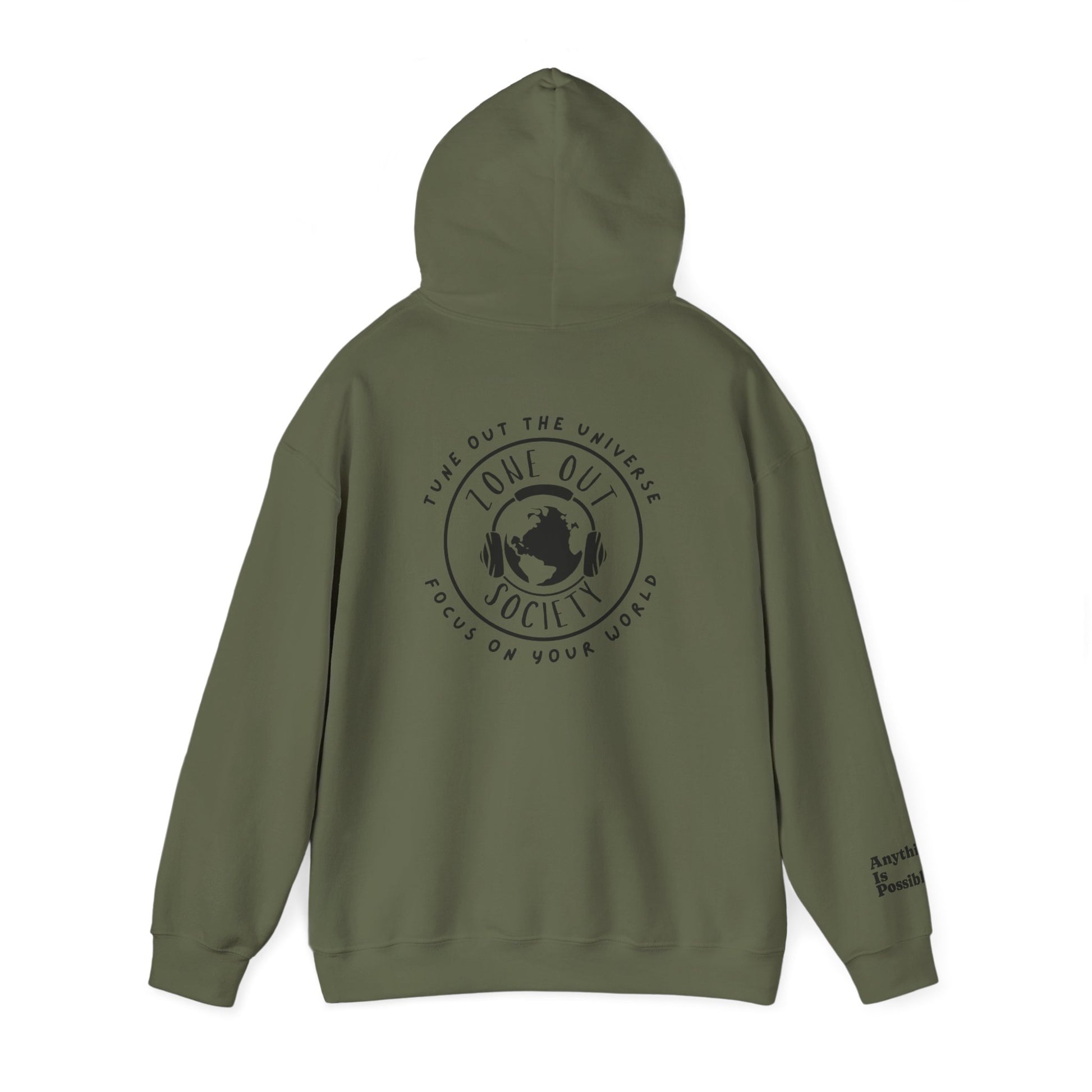 Tune Out The Universe Focus On Your World Black Logo Hoodie