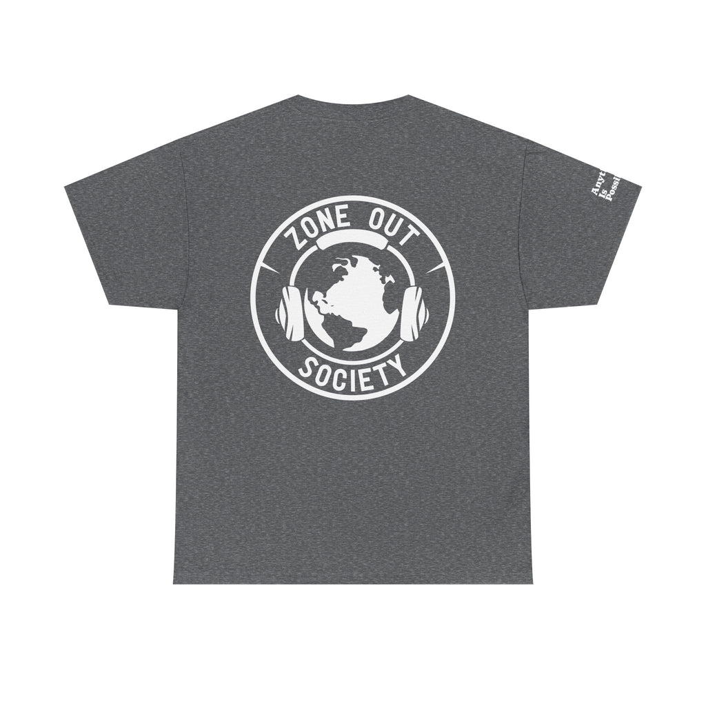 Zone Out Society White Logo Tee