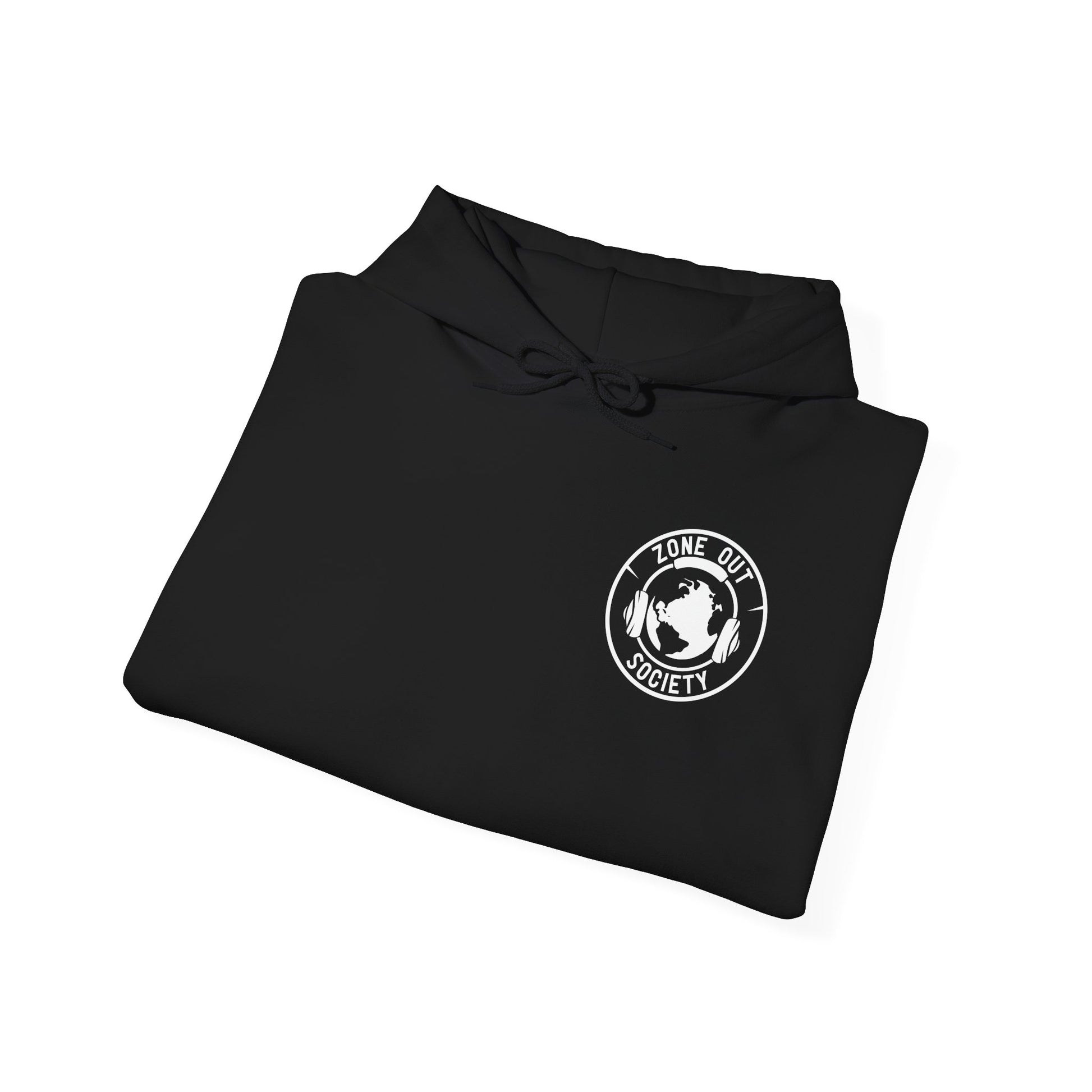 Tune Out The Universe Focus On Your World White Logo Hoodie