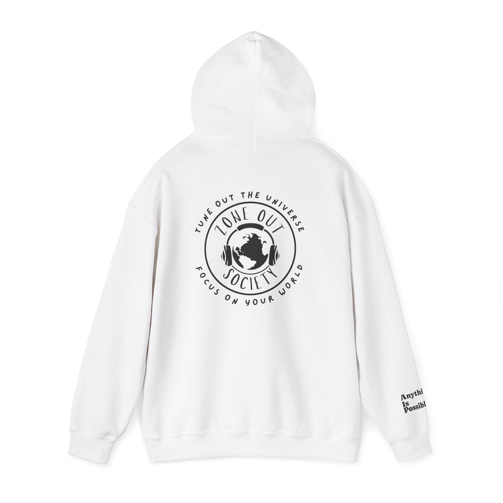 Tune Out The Universe Focus On Your World Black Logo Hoodie