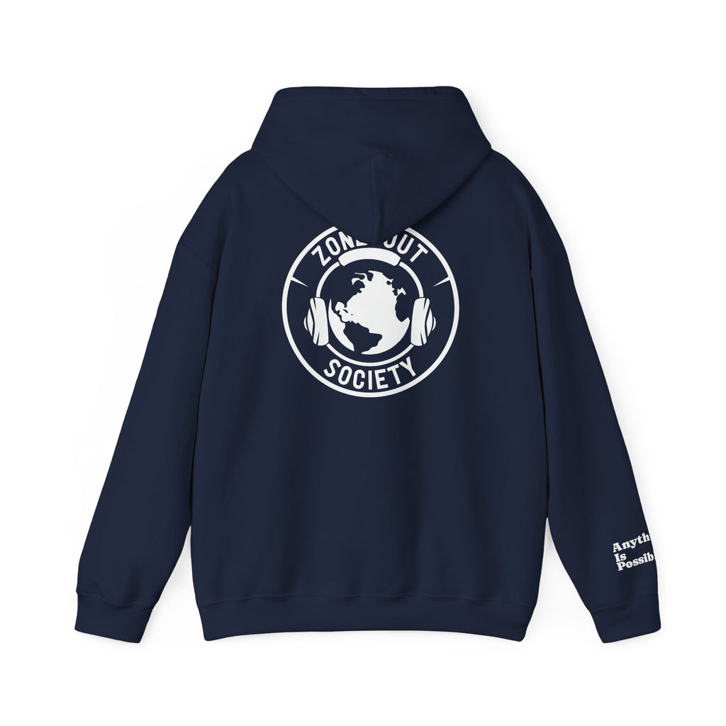 Zone Out Society White Logo Hoodie