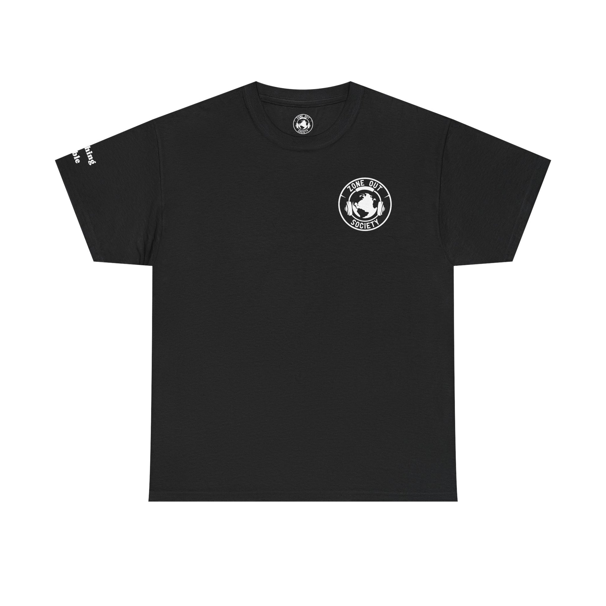 Tune Out The Universe Focus on Your World White Logo Tee