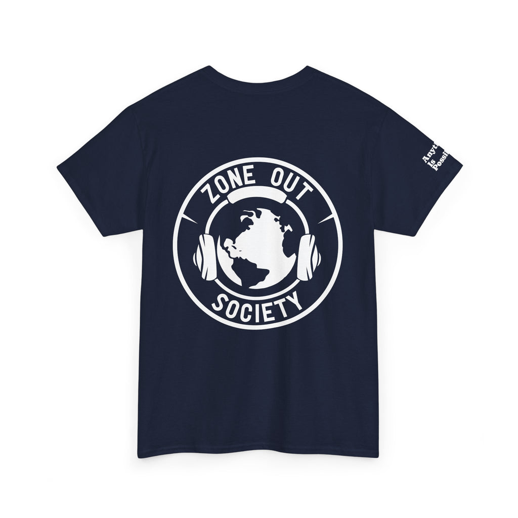 Zone Out Society White Logo Tee