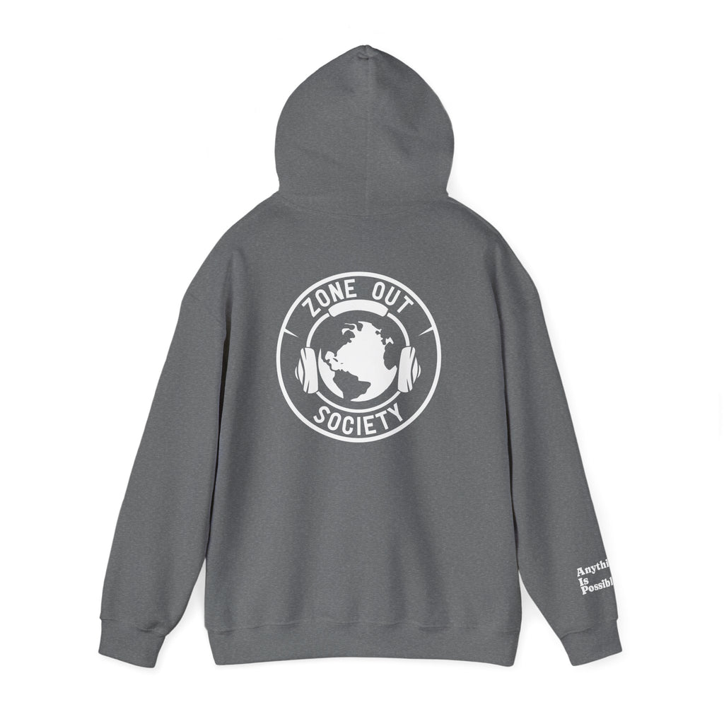 Zone Out Society White Logo Hoodie