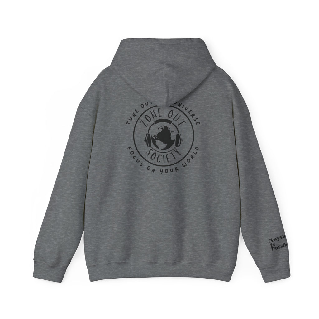 Tune Out The Universe Focus On Your World Black Logo Hoodie