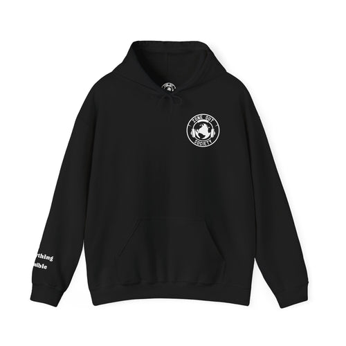 Tune Out The Universe Focus On Your World White Logo Hoodie