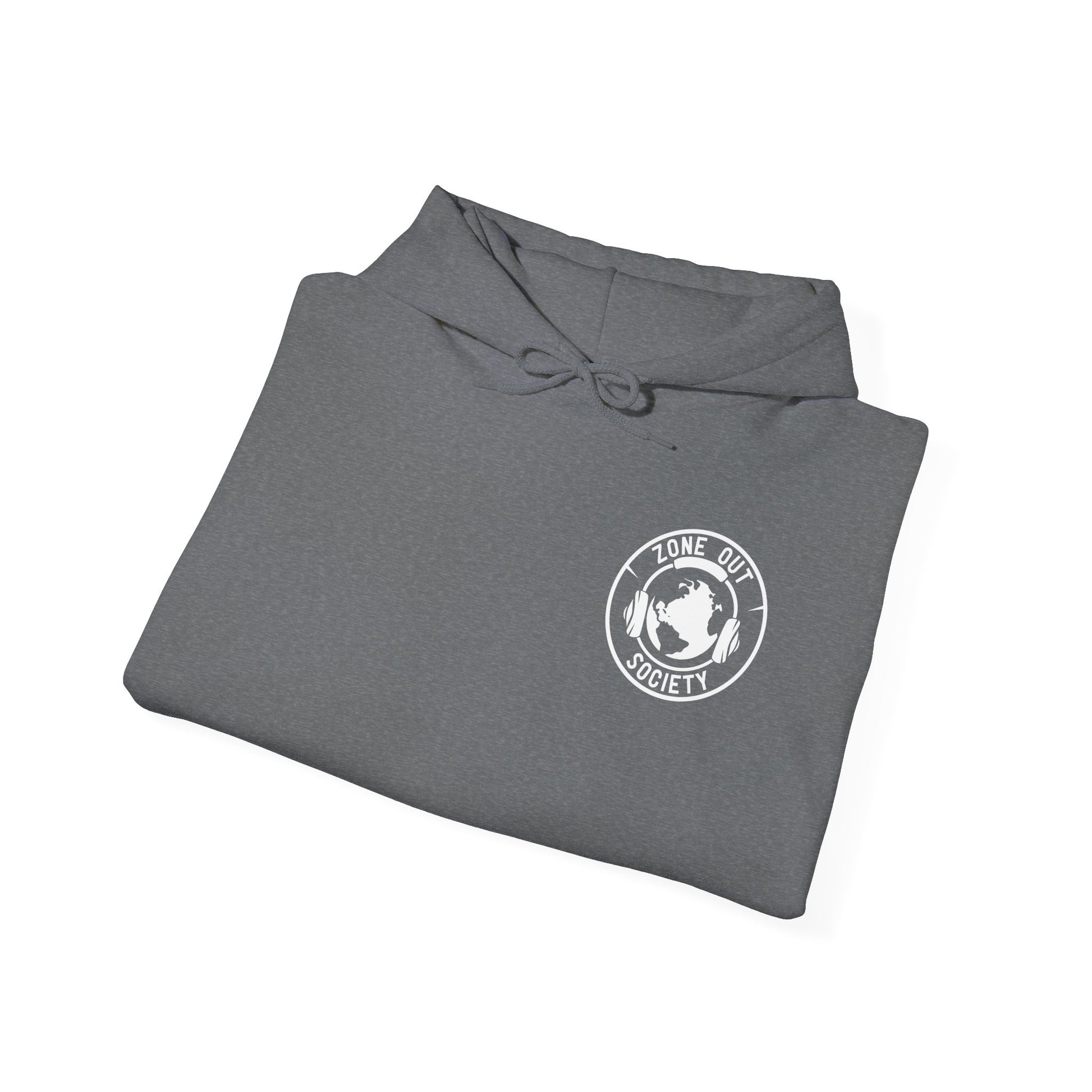 Tune Out The Universe Focus On Your World White Logo Hoodie