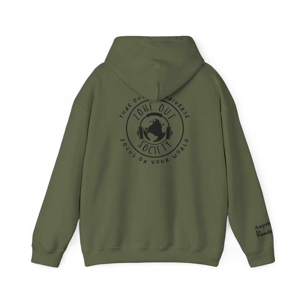 Tune Out The Universe Focus On Your World Black Logo Hoodie